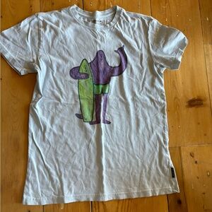 Billabong White Tee with Purple and Green Graphic